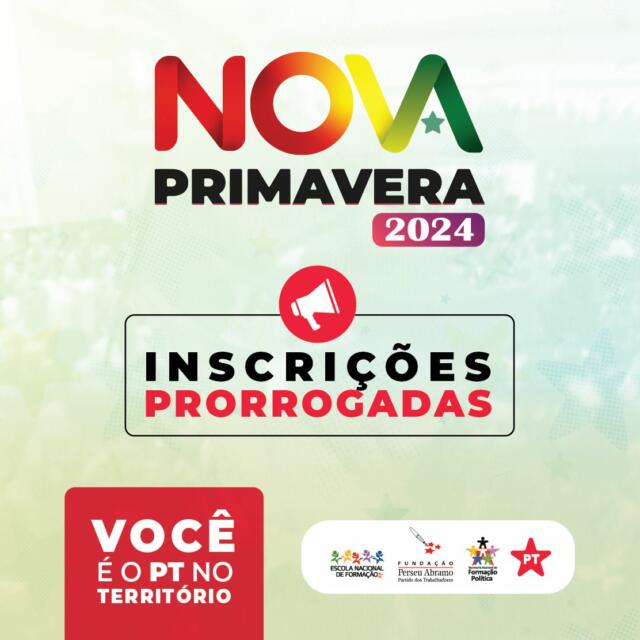 Inscrições prorrogadas