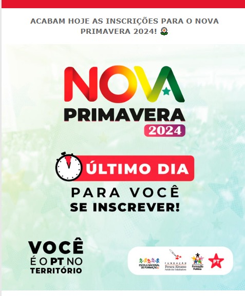 Fim das inscrições do NP 24